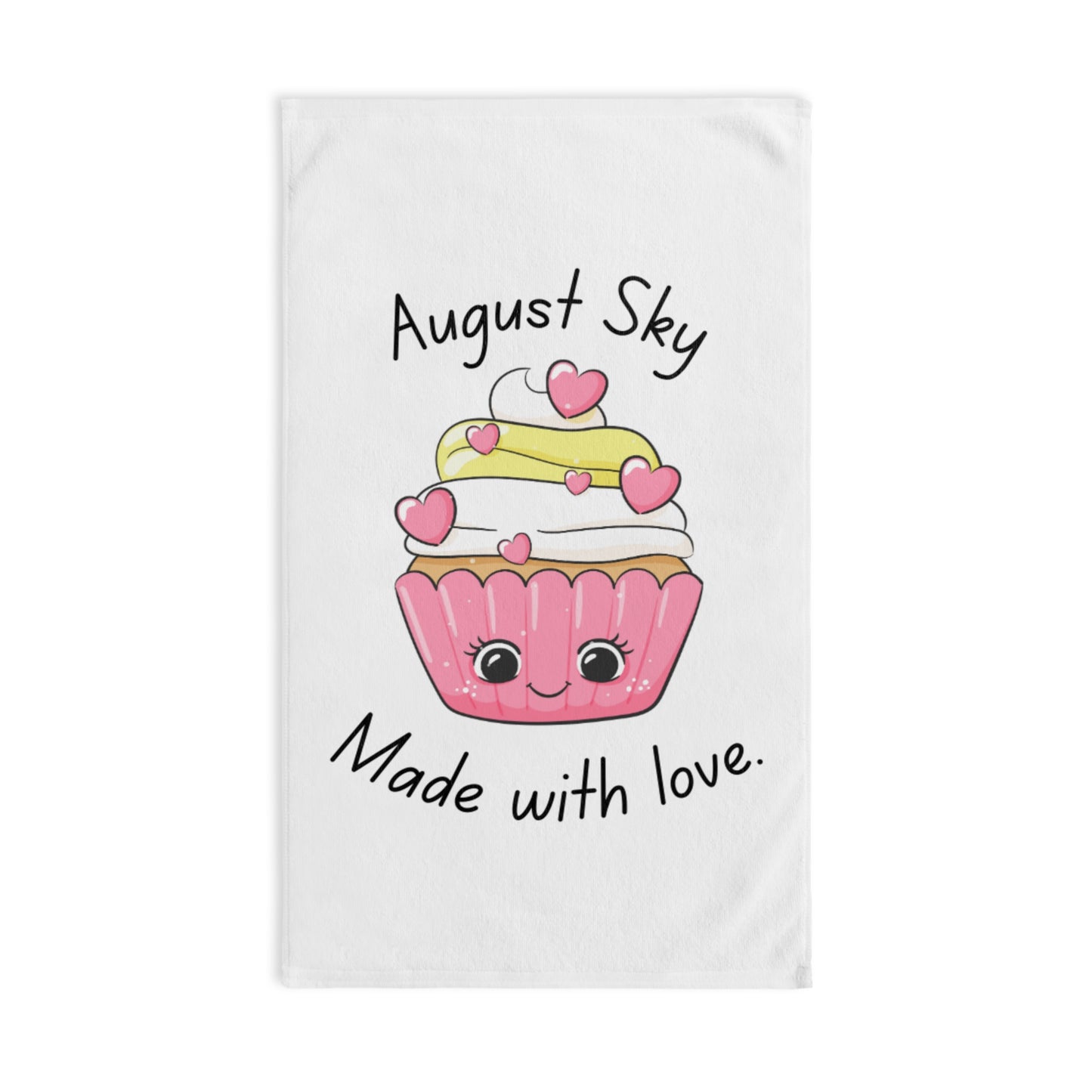 August Sky Made With Love Hand Towel